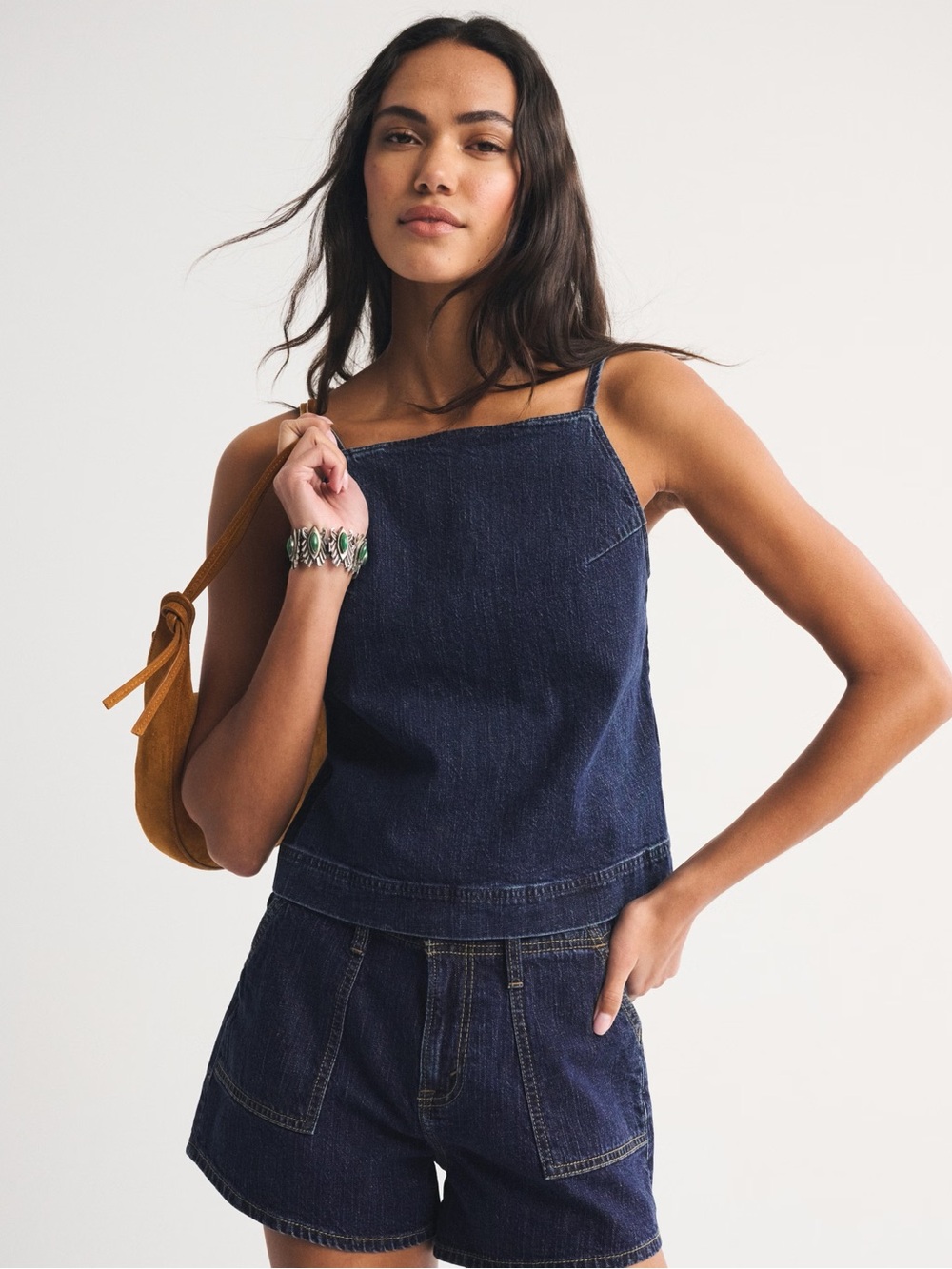 Abercrombie & Fitch Dark Navy Denim Tank Top